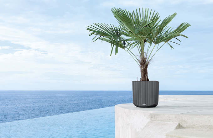 Květináče s jemným strukturovaným povrchem, plast, čtyři barvy, 40 x 40 x 44 cm