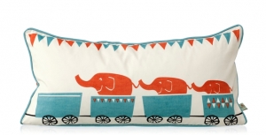 Polštáře Ferris a Tiny Train ze 100% organické bavlny, 70 x 35 cm