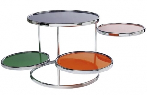 Stolek Vario Colore, chrom/sklo