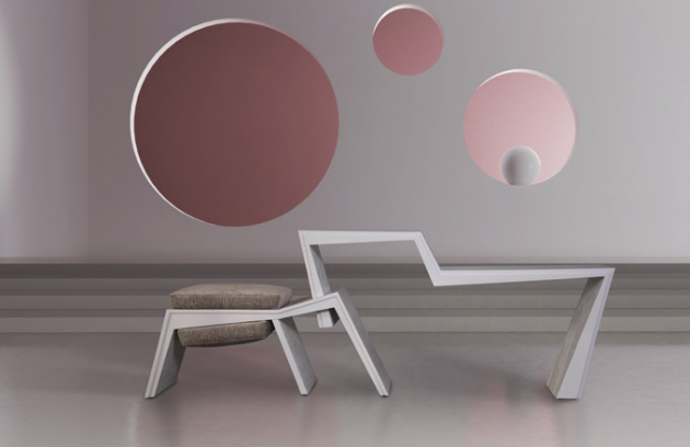 Odkládací stolek HYBRID  kombinovaný se sedákem (kolekce FORMITABLE, design Wael Farran Studio)