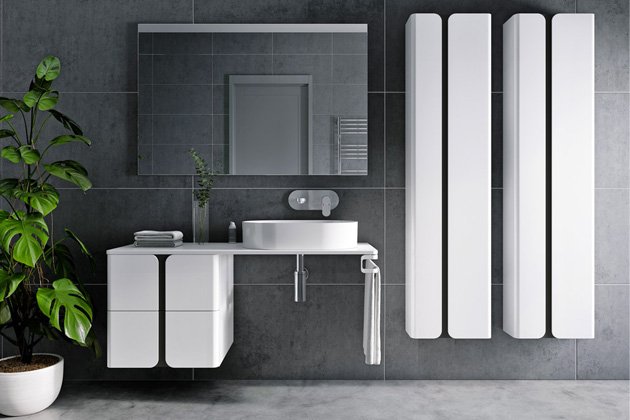 Jednotlivé prvky série Balance umožňují vytvořit nábytkovou sestavu podle dispozic koupelny a individuálních požadavků na množství úložných i odkládacích prostor