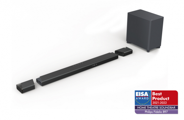 EISA Home Theatre Soundbar 2021–2022 Award (Ocenění EISA za soundbar domácího kina 2021–2022) získává Philips Fidelio B97