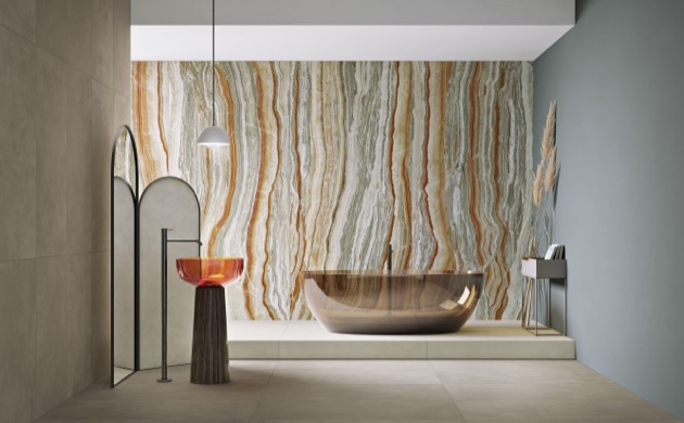 Dlažba Boutique amani (Del Conca),120 × 120 cm, mat GRBO05R, mrazuvzdorná a rektifikovaná dlažba v šedé barvě v imitaci mramoru vhodná do interiéru i exteriéru