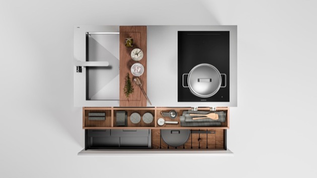 Patentovaný koncept Small Living Kitchens (Falper)