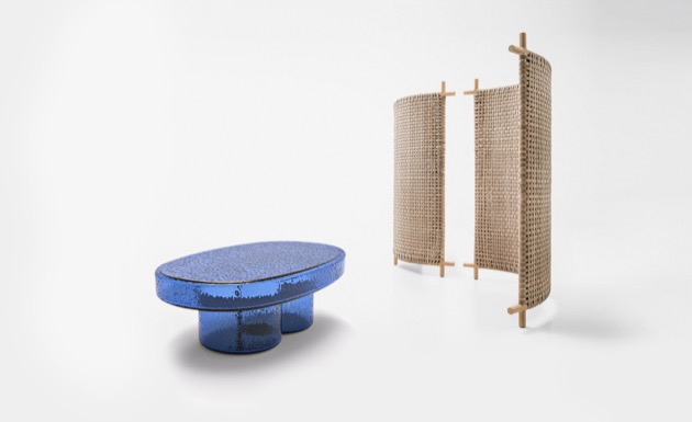 Soda Oval (Miniforms) a volně stojící panely Kiori (Paola Lenti) 