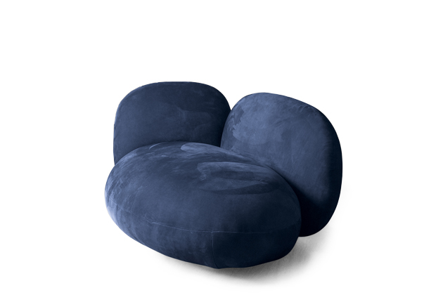 Puf Litos Chaise longue A4, design Giorgio Ragazzini, kůže Blu Notte, cena od 47 325 Kč