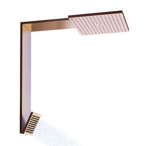Sprchový modul Shower Composition, design Philippe Starck, kartáčované červené zlato, cena 108 625 Kč
