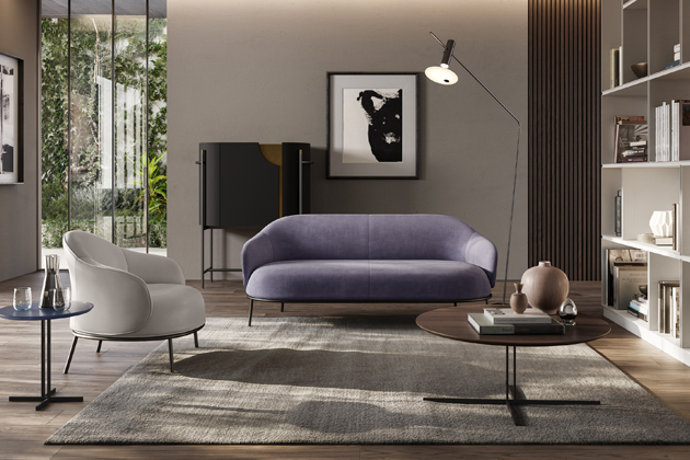 Pohovka Botanic, design Claudio Bellini, inspirovaná nábytkovým designem 50. let, textilní potah, cena od 70 650 Kč Pohovka Botanic, design Claudio Bellini, inspirovaná nábytkovým designem 50. let, textilní potah, cena od 70 650 Kč