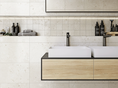 Castone, obklad se vzhledem betonu a teraca, formát 30 × 60 cm, cena 799 Kč/m2 