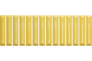 Obkládačka Hashi Primula,  dvakrát pálená bílá hmota, rozměr 30 × 10 cm 