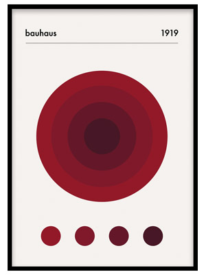 Plakát Red Bauhaus, rozměr 50 × 70 cm, matný papír, cena 849 Kč