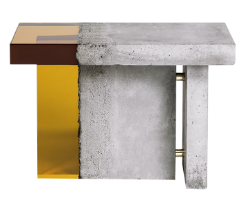 Stolek Golia Coffee Table z kolekce Transparency Matters, design Draga Obradovic a Aurel K. Basedow, pryskyřice, beton, inspirace architektonickým stylem New Brutalism, cena na dotaz 