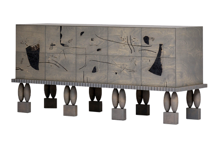 Komoda z kolekce Nouveau, mořené březové dřevo, rozměry 161 × 50 × 77 cm, cena na dotaz