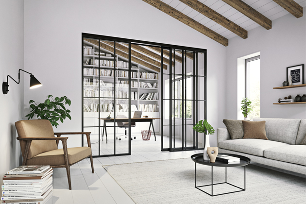 Interiérové dveře od společnosti Hörmann inspirované loftovým designem  dokonale prosvětlí prostor a vypadají pěkně i ve větších rekonstruovaných bytech 