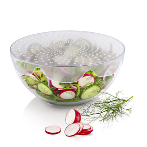4Food, silikonová pružná víka vzduchotěsně uzavřou obsah mísy či hrnce, průměr 18 a 24 cm, cena 189 Kč 