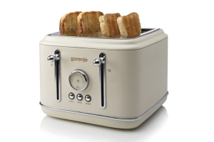 Topinkovač Gorenje T2300CLIN je ideální pro hektické rodinné snídaně. Dokáže upéct až čtyři toasty nebo krajíce chleba najednou. Nabízí sedm úrovní opečení a zvládne rozmrazit a rozpéct starší pečivo. Když si nejste jisti, jak je opékání daleko, snadno vše zkontrolujete pomocí praktického zdvihového mechanismu, cena 1 799 Kč 