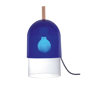 Stolní lampa Heure bleue,  design Constance Frapolli, ručně foukané sklo, výška 21,5 cm, cena na dotaz 