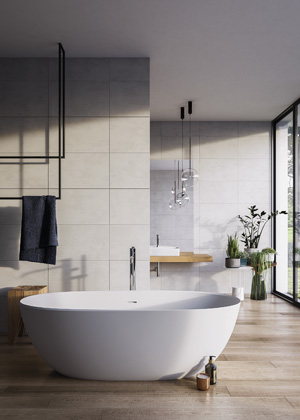 Bloom, volně stojící vana  z materiálu HardLite, bílé matné provedení, rozměry 170 × 80 cm, cena na dotaz 