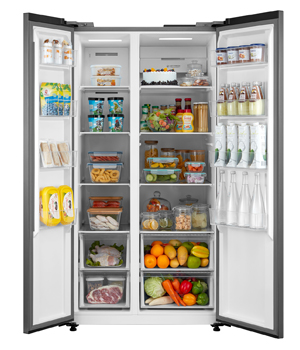 Americká chladnička PXSBSI592AXSBS, tichý provoz, energetická třída A, cena 34 990 Kč