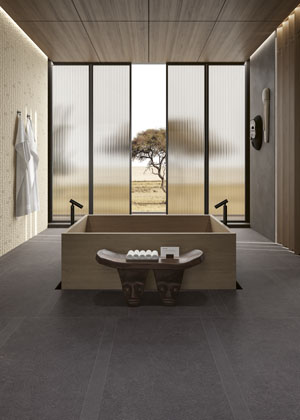 Nok, plastick&yacute; obklad s&nbsp;povrchem imituj&iacute;c&iacute;m cementovou stěrku, form&aacute;t 6,5 &times; 20&thinsp;cm, cena 2&nbsp;430 Kč/m2 &rarr; www.perfecto.cz 