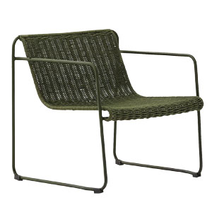 Maurina, křesílko s ocelovou pozinkovanou konstrukcí a ručně tkaným provazovým výpletem, cena 7 103 Kč 