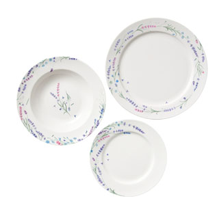 Provence, sada j&iacute;deln&iacute;ch, pol&eacute;vkov&yacute;ch a dezertn&iacute;ch tal&iacute;řů, materi&aacute;l porcel&aacute;n,  cena 2&nbsp;699 Kč / 12 ks 