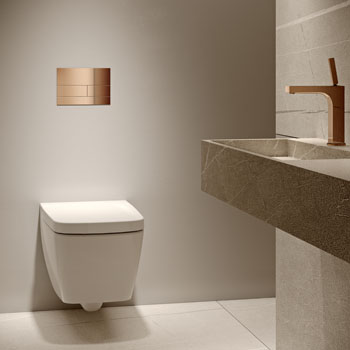 TECEsquare, extra ploch&eacute; WC tlač&iacute;tko s&nbsp;kart&aacute;čovan&yacute;m růžově zlatav&yacute;m povrchem,  rozměry 22 &times; 15 &times; 0,3&thinsp;cm, cena na&nbsp;dotaz 