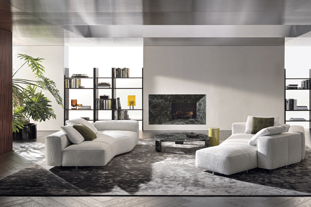 Pohovka Yves, design Hannes Peer, kůže, nubuk, bavlna s&nbsp;př&iacute;měs&iacute; vlny, cena od&nbsp;300&nbsp;000&nbsp;Kč