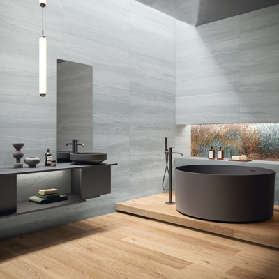 Obklad Frost Lux, 120 &times; 160&thinsp;cm, leskl&yacute; povrch umocňuje 3D strukturu, cena 3&nbsp;799 Kč/m2