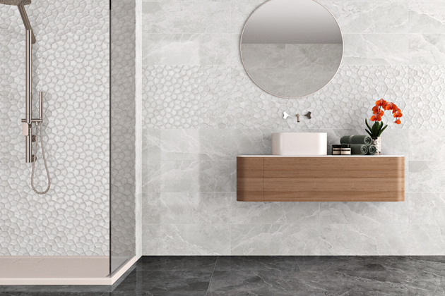 Obklady Ariana, imitace mramoru v&nbsp;odst&iacute;nu Begie, lesk, 25 &times; 70 cm, cena 599 Kč/m2