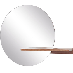 Kulat&eacute; zrcadlo s&nbsp;dřevěnou polic&iacute; Sandro, &Oslash; 60&thinsp;cm, cena 5&nbsp;149&thinsp;Kč