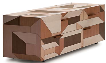 Komoda Inlay, design Front, dubov&eacute; dřevo, rozměry 180 &times; 58 &times; 59,5 cm, cena na dotaz