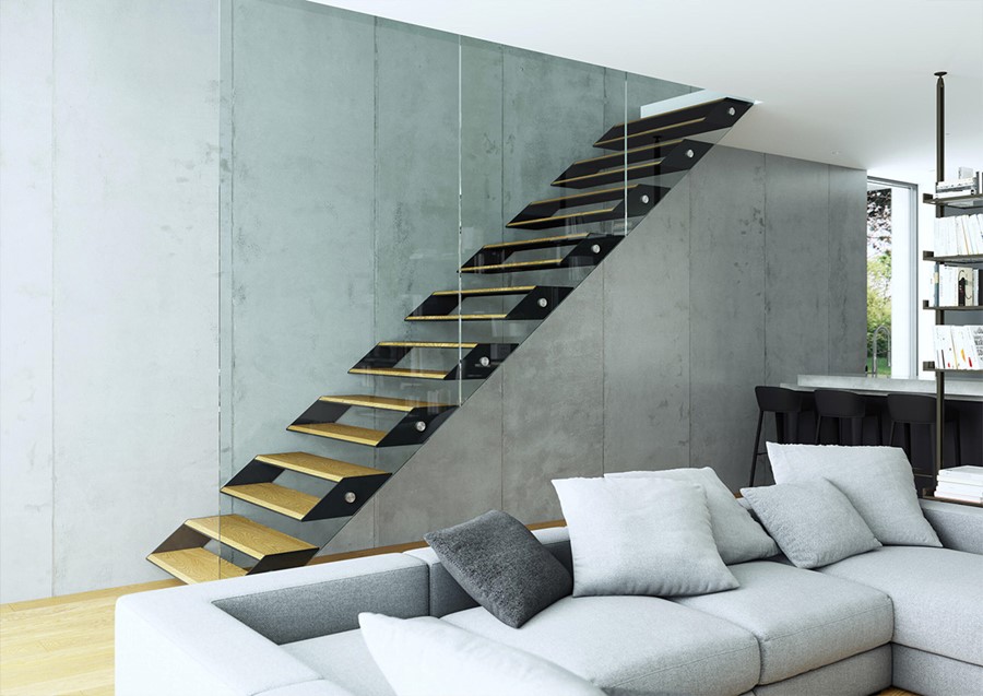 Schodi&scaron;tě BOX je skl&aacute;dan&eacute; z jednotliv&yacute;ch svařovan&yacute;ch boxů