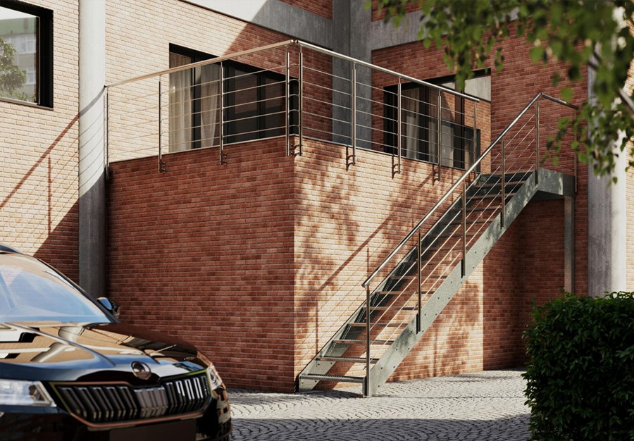 Bočnicov&eacute; kombinovan&eacute; exteri&eacute;rov&eacute; schodi&scaron;tě INDUSTRY