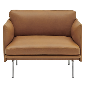 Křeslo z&nbsp;kolekce Outline, design Anderssen &amp; Voll, kůže, ocel, dřevo, HR pěna, peř&iacute;, cena 90&nbsp;870&nbsp;Kč