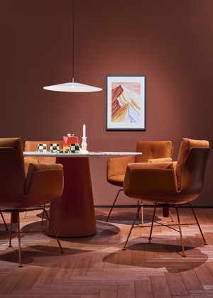 Stůl Conic (COR), design Murken &amp; Hansen, kompozitn&iacute; materi&aacute;l s&nbsp;vysok&yacute;m pod&iacute;lem př&iacute;rodn&iacute;ch materi&aacute;lů je 100% recyklovateln&yacute; a&nbsp;nehořlav&yacute;,&nbsp;cena na dotaz