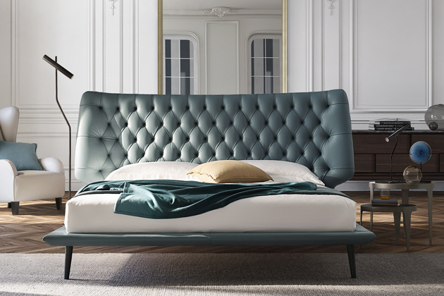 Polstrovan&aacute; postel Dolce Vita s&nbsp;precizn&iacute;m ručn&iacute;m v&scaron;&iacute;v&aacute;n&iacute;m, design Manzoni a&nbsp;Tapinassi, cena na dotaz 