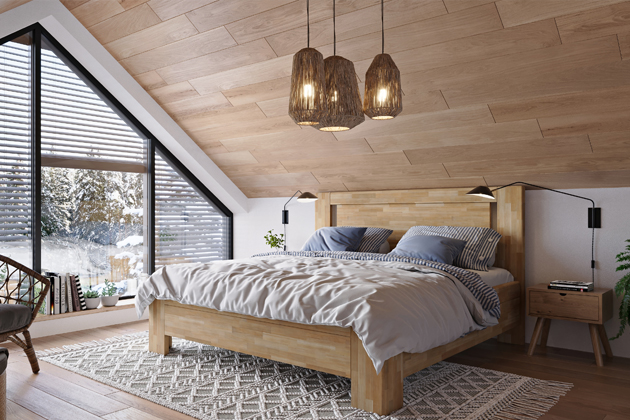 Celomasivn&iacute; postel Aspen v&nbsp;proveden&iacute; buk, rozměr 180 &times; 200&nbsp;cm, cena 57 490 Kč