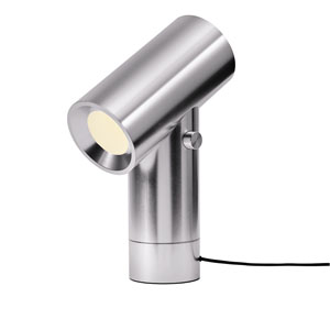 Stoln&iacute; lampa Beam, design Tom Chung, extrudovan&yacute; hlin&iacute;k, neprůhledn&yacute; polykarbon&aacute;t, barva aluminium, v&yacute;&scaron;ka 26 cm, cena 7&nbsp;425&nbsp;Kč 