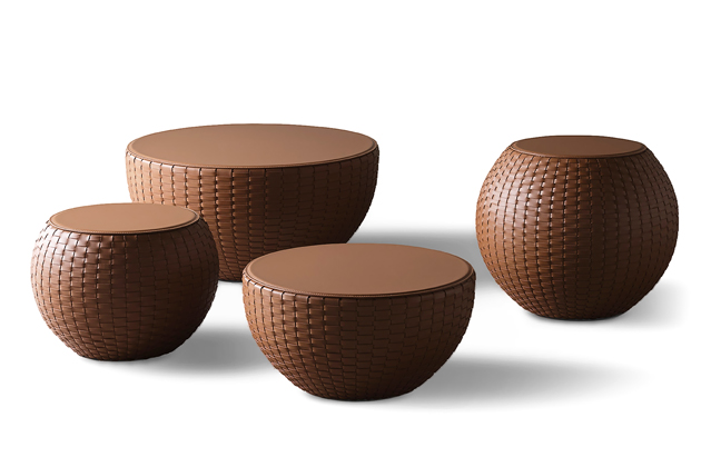 Stolky Bongo Kuoio Low Table, design Andrea Parisio, kůže, více rozměrů i barev, cena na dotaz 