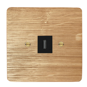 NEXA QUADRO dřevo dub z&aacute;suvka usb C čern&aacute;