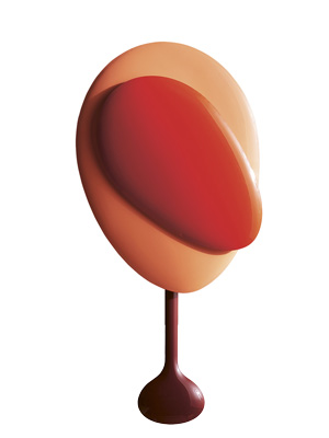 Hodiny Mellow, design Joe Parr, lakovan&yacute; hlin&iacute;k, rozměr 48,5 &times; 5,5 &times; 21 cm, cena 235 euro