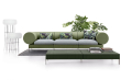 Modulární sofa a stolek Rhor, polyetylen s UV úpravou, pozinkovaný kov, venkovní užití, cena stolku 14 000 Kč