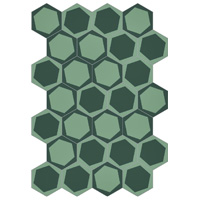 On/Off Teal (Bisazza), hexagonov&aacute; dlažba vyr&aacute;běn&aacute; ručně s&nbsp;použit&iacute;m vysokopevnostn&iacute;ho cementu sm&iacute;chan&eacute;ho s&nbsp;oxidy, form&aacute;t 22 &times; 23 cm, cena 5&nbsp;923&nbsp;Kč/m