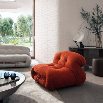 Křeslo Soriana, design Afra &amp;Tobia Scarpa, textilie, kov, cena od 117 310 Kč