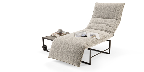 ww.puntodesign.cz 6 Polohovateln&eacute; leh&aacute;tko Lettino, design Kurt Beier a&nbsp;Kati Quinger, outdoorov&aacute; textilie, nerez nebo černě lakovan&yacute; kov,  cena od 46&nbsp;956 K