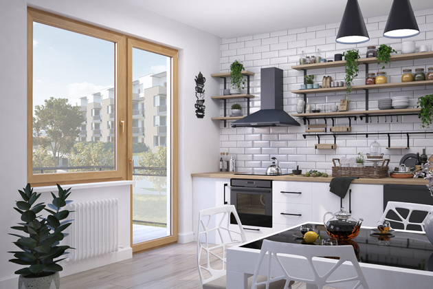 Okno VEKRA EVO plast 3D Coriander Oak
