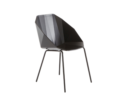 Židle Rocher Dining Chair Black / Black Legs , design Hertel a&nbsp;Klarhoefer, hlin&iacute;kov&aacute; skořepina, lakovan&yacute; kov, cena od 14&nbsp;500&nbsp;Kč 